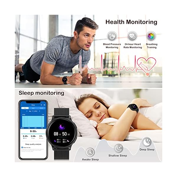 Smart Watch(Call Receive/Dial),Fitness Watches for Women Men Waterproof Smartwatch for Android iOS Phones Compatible with Text and Call Digital Watch Heart Rate Blood Pressure Monitor - Image 6