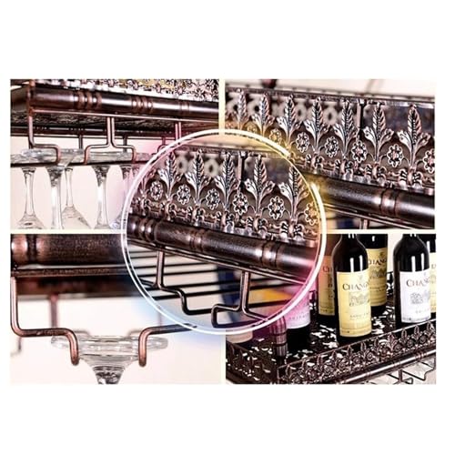 Soporte industrial redondo para vino colgante color negro 60x35 cm miniatura 5