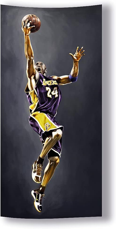 R.I.P Basketball Superstar Poster Basketball Gifts Black Wall Décor Tapestry Hanging Wall Art for Bedroom Living Room Dorm Room(H59''×W27.5'')