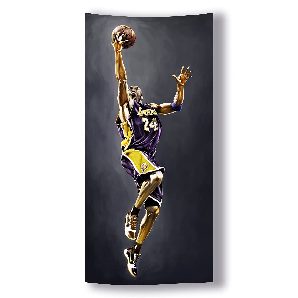 R.I.P Basketball Superstar Poster Basketball Gifts Black Wall Décor Tapestry Hanging Wall Art for Bedroom Living Room Dorm Room(H59''×W27.5'')