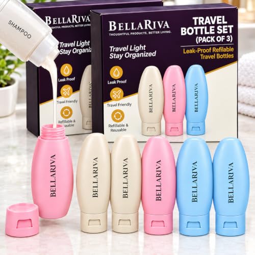 Image of Travel Bottle Set for Toiletries (Set of 6) | Travel Essentials for Men & Women | Silicone Toiletry Bottles for Travelling for Shampoo, Cream, Handwash, Lotion | Travel Storage Accessories