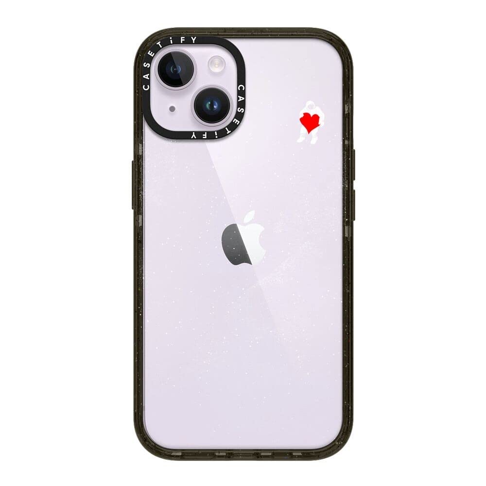 CASETiFY インパクト iPhone 14 ケース [MIL規格準拠 (4x MIL-STD-810G)/2.5mからの落下試験をクリア] - Love Space - グロッシー ブラック