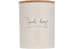 Pearhead Good Dog Neutral Ceramic Treat Storage Jar with LID