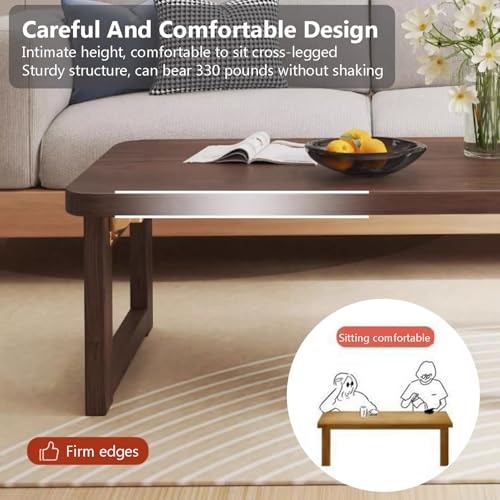 Table basse en bois massif de noyer design compact et élégant - 5