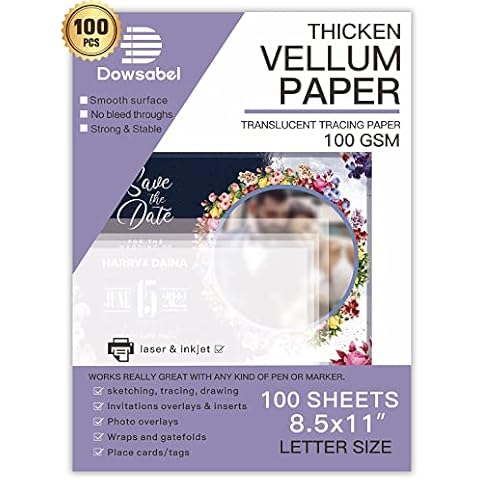 Dowsabel 100 Sheets Translucent Vellum Paper Cover