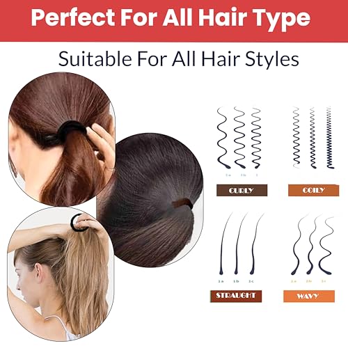 Image of TEMPERIA (Pack of 20) Hair Rubber Band for Women & Girls with Storage Tube Box - Stretchable Soft Hair Ties Ponytail Holder Elastic Hairbands - Premium & Durable Ponytail Holder Hair Accessories