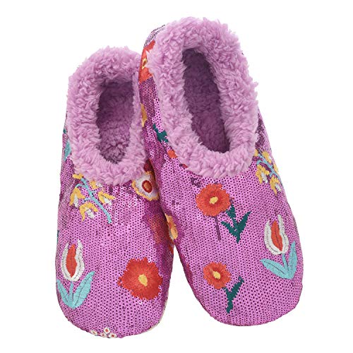 Snoozies Sequin Slippers for Women - Fancy Glitters, Comfy and Cozy Sparkly Non-Slip Womens Slippers Socks