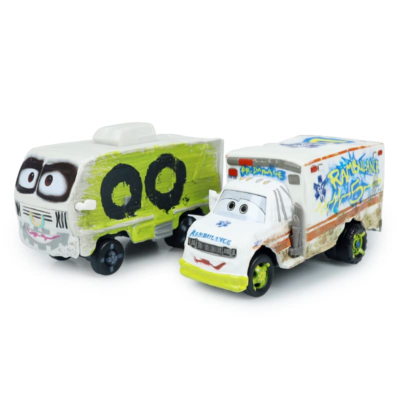 2PCS Movie Cars 2 3 Cow Tractor Vehicles 1：55 Loose Diecast Vehicles Toys