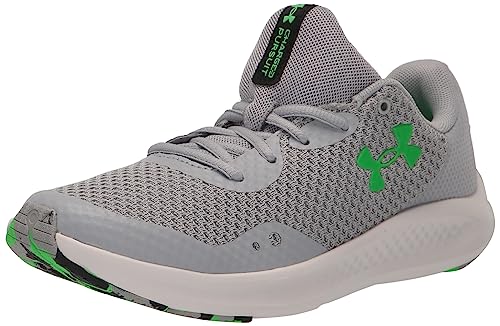 Under Armour Boys' Grade School Charged Pursuit 3, (102) Mod Gray/Mod Gray/Green Screen, 3.5, US