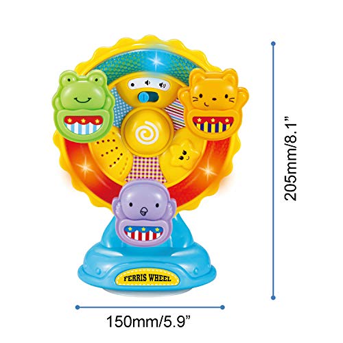 infunbebe Animal Ferris Wheel Spinning Wheel Toy with Music and Light for Toddlers Infants from 6 Months and up