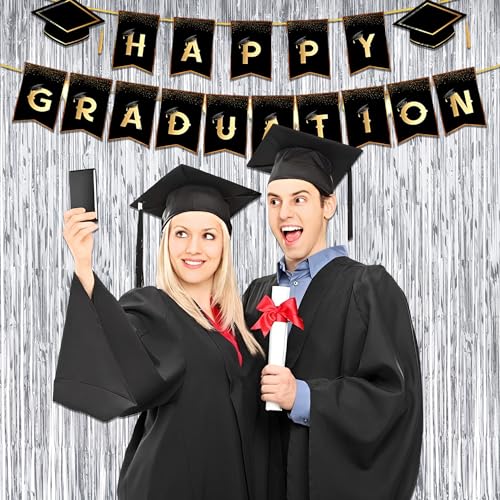 Image of Silver Streamers Metallic Party Backdrop - GREATRIL Foil Fringe Tinsel Curtain for 2026 NYE /Birthdays /Prom /New Years /Graduations /Photo Booth, 8.2ft x 3.2ft - Pack of 2
