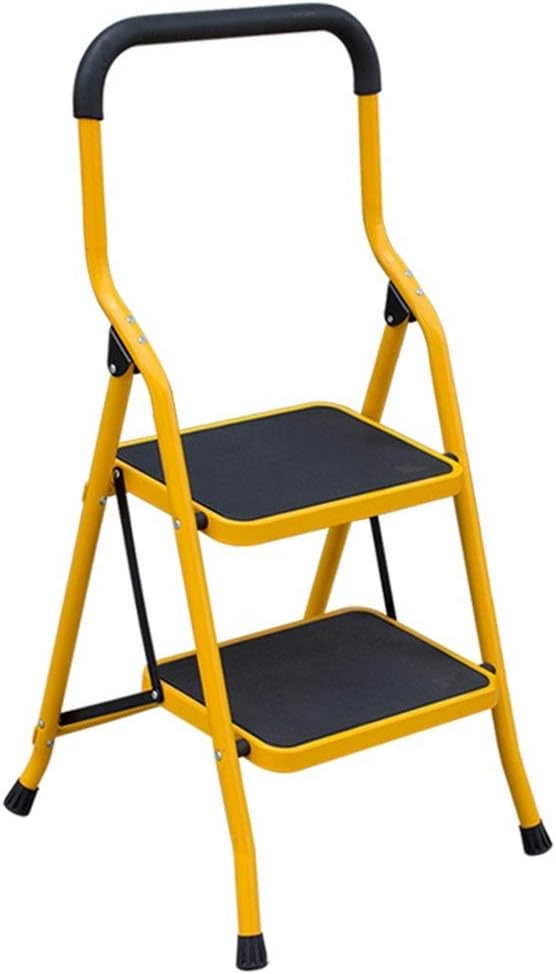 Kids' Furniture Household Folding Telescopic Ladder, Multi-function Two-step Ladder, Indoor Small Staircase, Escalator,Double-sided Safety Ladder, Furniture (Color : Yellow, Size : 48 * 53 * 99cm)