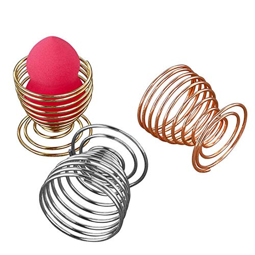 2 Stück Make-up Puff Ständer Aus Edelstahl – Spiralhalter Für Beauty Blender & Schwämme | Rotgold, 5x5 Cm