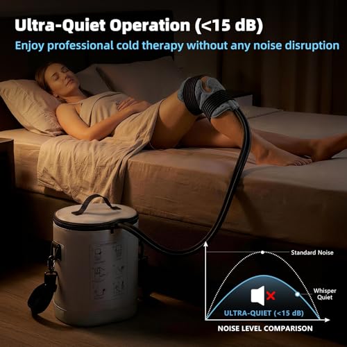 Image of Ice Machine for Knee After Surgery, Portable Cold Therapy Machine | Programmable Timer, Continuous Cold Water Circulation, Cooling Pad for Knee, Shoulder, Hip, Back and Ankle Comfort