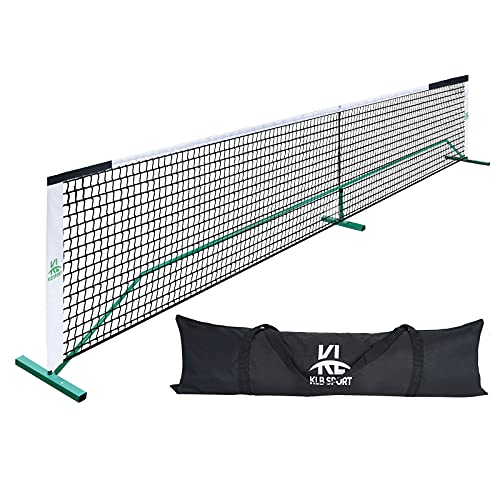 KL KLB SPORT Tragbares Pickleball-Netzsystem für Innen- und Außenbereich, geeignet für alle Wetterbedingungen, mit stabilem Metallrahmen, starkem PE-Netz und 600D-Tragetasche Cover
