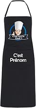 Personalised Kitchen Apron - C'est qui le Chef? Men's Logo