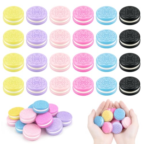 Image of 30 Pack Taba Squishy, Handmade Soft Cookie Squishy Silicone Stress Relief Toy, Cookie Squishy Toy Ultra-Soft Mochi Fidget for Stress and Anxiety Relief for Classroom, Birthday and Gifts