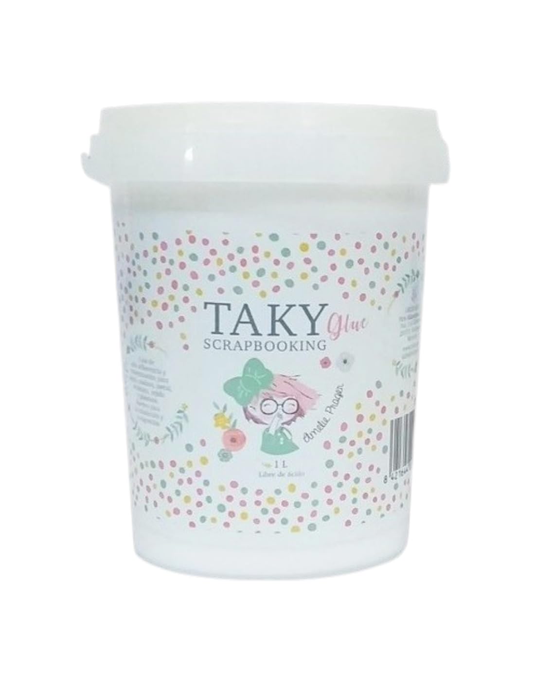 Taky Glue 1 Litro Amelie Prager para Scrapbooking 1L Cola de Alta aherencia y concentración para papel, madera, metal, cerámica, tejido y plásticos.