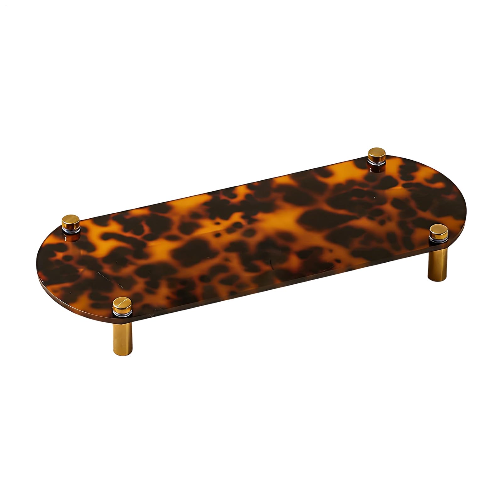 Bathroom Counter – Acrylic Anti Slip Tortoiseshell Decor, Stylish Vanity Organization, Decorative Sinktop Storage Base, Elegant Household Arrangement Accessory | Daily Placement For Family Fr