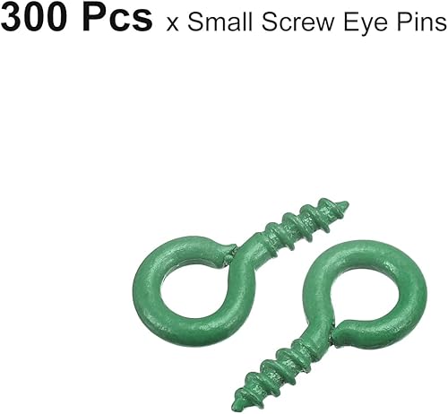 Miniatura 12 de uxcell 300 ganchos pequeños de ojo de tornillo con rosca, tornillos roscados, tornillo autorroscante de 0.31 x 0.39 pulgadas para hacer joyas, Negro