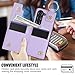 XIMAND for Samsung Galaxy Z Fold 7 Wallet Case with S-Pen Holder and Credit Card Holder, Cash Slot, Front Tempered Glass Screen Protector & Reinforced Frame Protective Cover.(Purple)