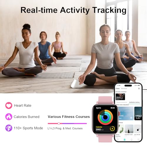 Smart Watch for Android iPhone-Call Receive/Dial/Read Message/AI Control-1.9" HD Screen-IP67 Waterproof Fitness Smartwatch-Blood Pressure/Heart Rate/SpO2/Sleep Monitor (Light Pink) - Image 6