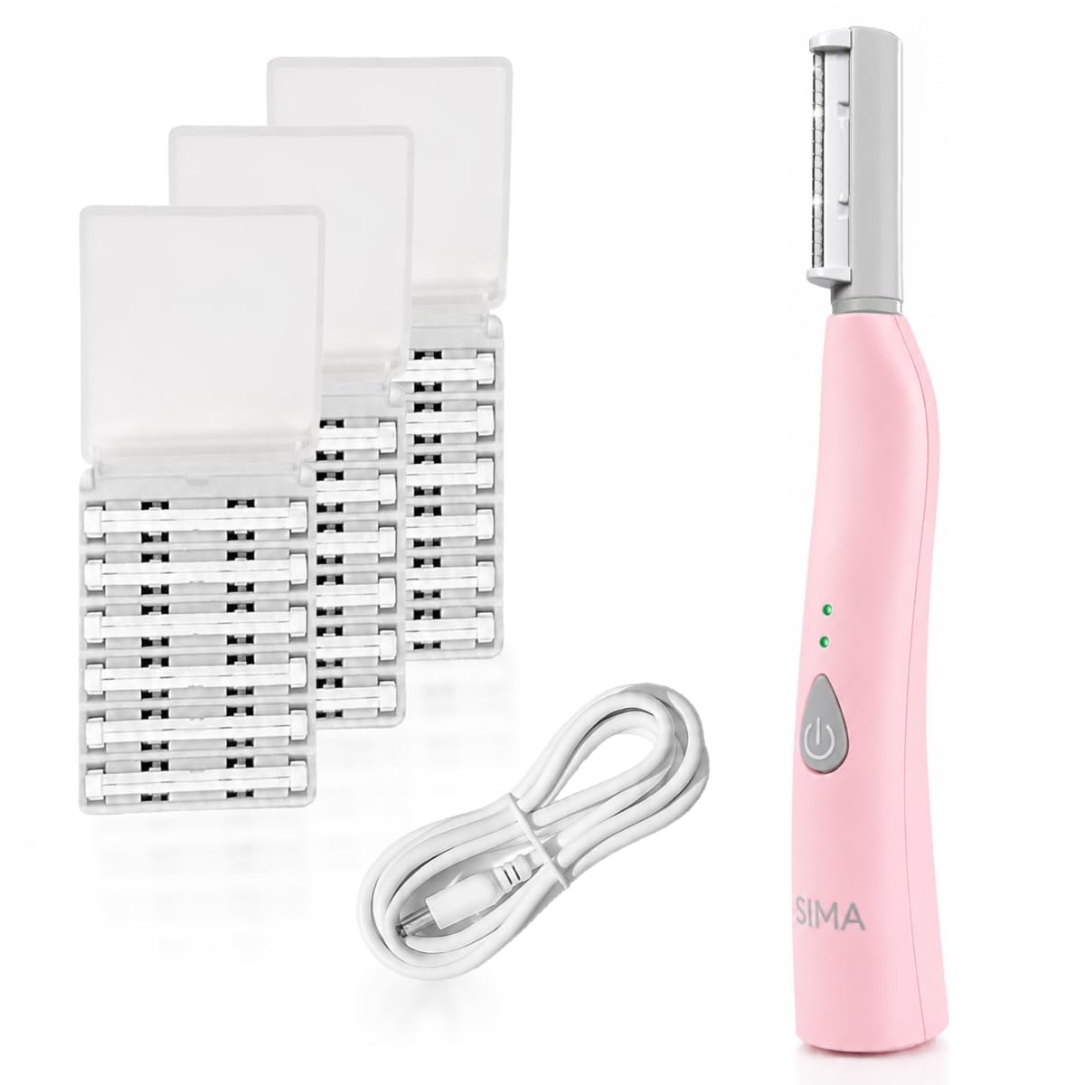 SPA SCIENCES - SIMA Patentierter Dermaplane Rasierer für Frauen Gesicht - Schmerzloses 2-in-1 Gesichtspeeling & Pfirsich-Fuzz Haarentfernung - Anti-Aging - 3 Geschwindigkeiten - Wiederaufladbar - 21