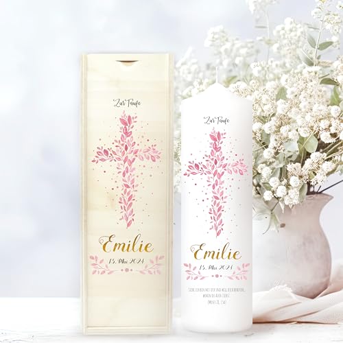 Wandtattoo Loft Taufkerze Mädchen mit Taufspruch, Motiv Heiliges...