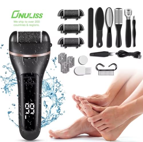 Electric Foot Callus Remover-Rechargeable Portable Electronic Foot File for Feet,Heel Shaver for Cracked Heels,Pedicure Tool Kit