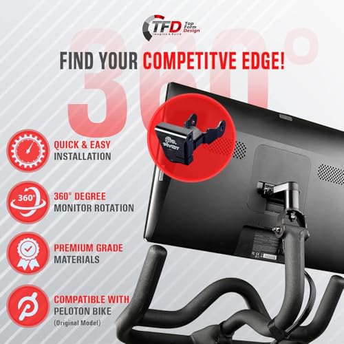 The Pivot for Peloton Bike Screens, Made in USA - 360 Degree of Movement Adjuster | Easily Adjust & Rotate Your Peloton Monitor | Peloton Accessories by TFD2