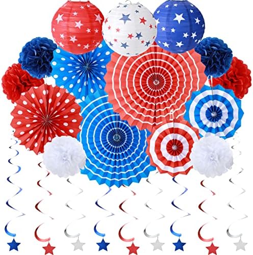 24 Pcs 4th of July Patriotic Day Party Decoration