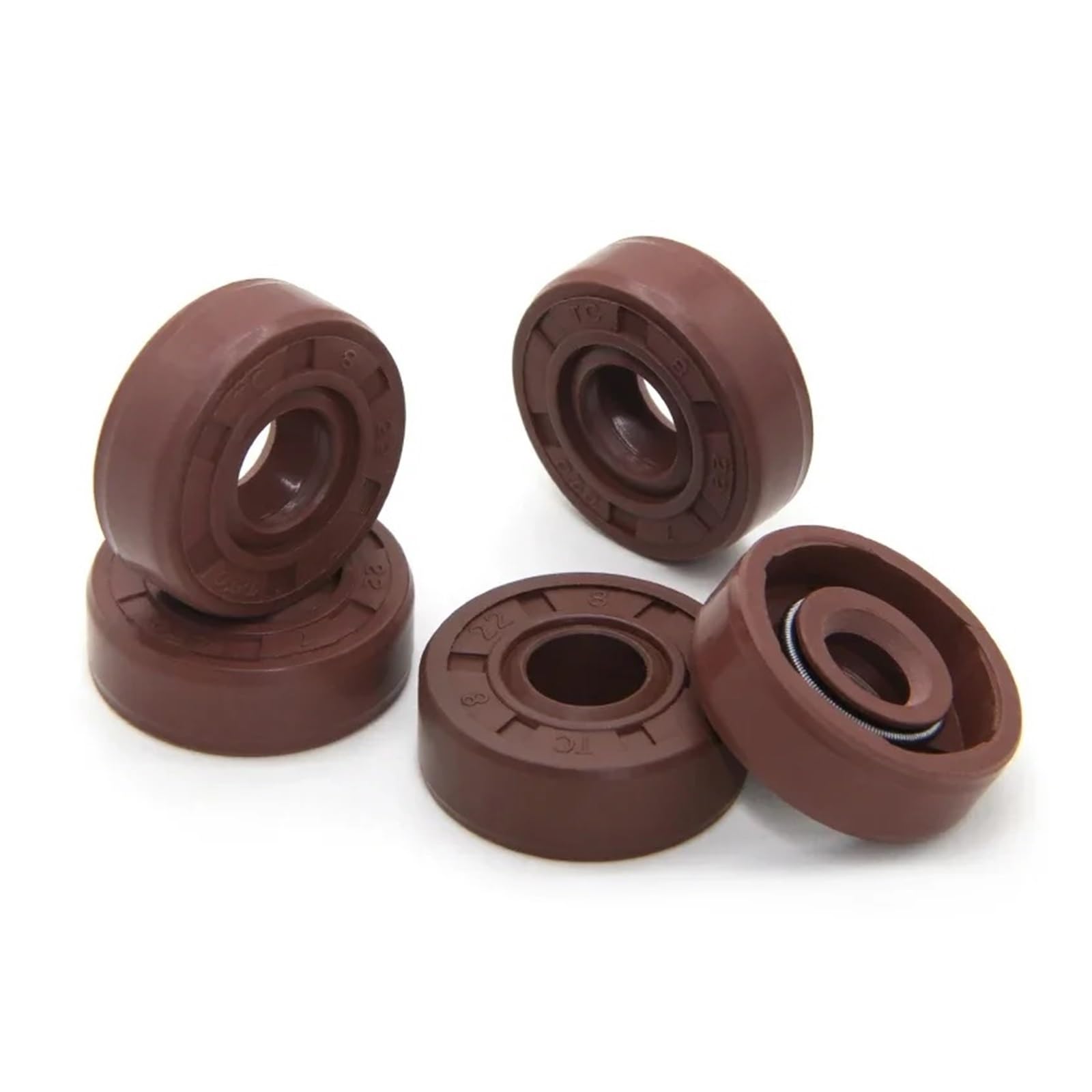 Uszczelka olejowa z gumy fluorowej TC – średnica wewnętrzna 8/9/10 mm, dwuwargowa, odporna na wysokie temperatury, szczelna do samochodów(10x26x7mm 5pcs)