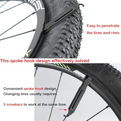 Premium Bicycle Tire Lever Tyre Spoon Iron Changing Tool, Black*4 and Silver*3 - Bild 5 von 34