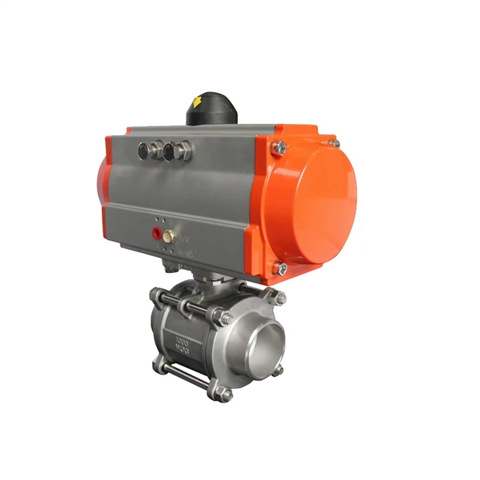 Gazhahzu One Color Dn25 High Platform Pneumatic Welding Ball Valve 304 Stainless Steel Q611f-16P Double Acting Cylinder