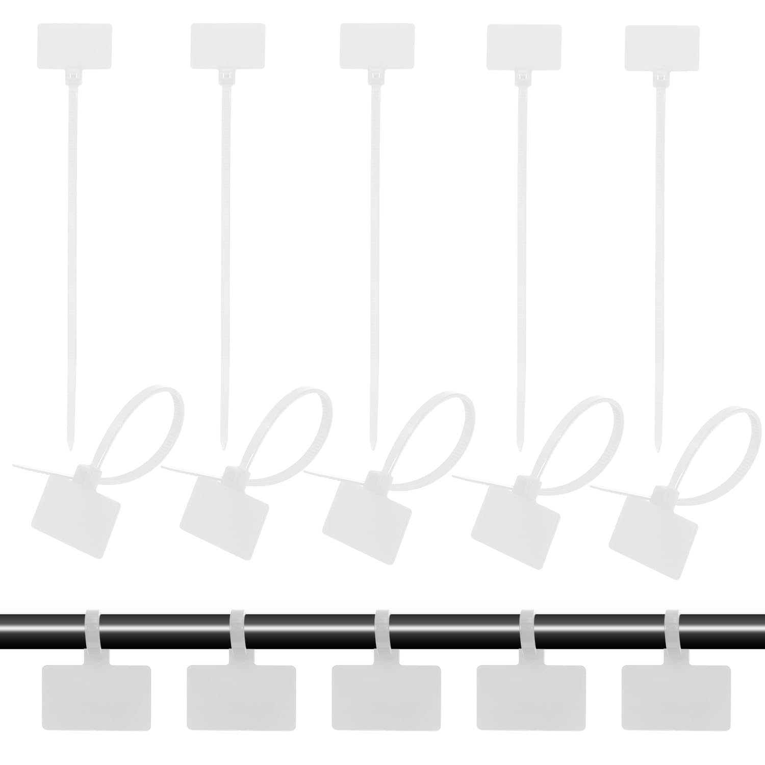 Mini Skater Nylon Cable Zip Ties Tags 4" Tiny Self-Locking Write-On Identify Cord Tabs Cable Label Marker Ties for Office Home Identification and