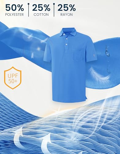 Camiseta polo para hombre, manga corta, ligera y suave, mezcla de algodón con bolsillo, ideal para verano y uso diario miniatura 5