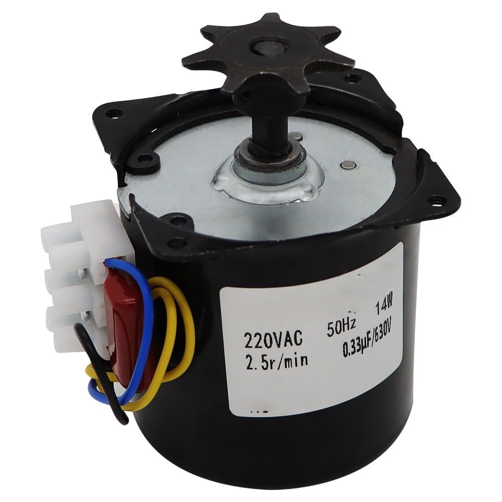 Synchrongetriebemotor 60KTYZ 14W 220V AC 50Hz 2,5 RPM Schwarz