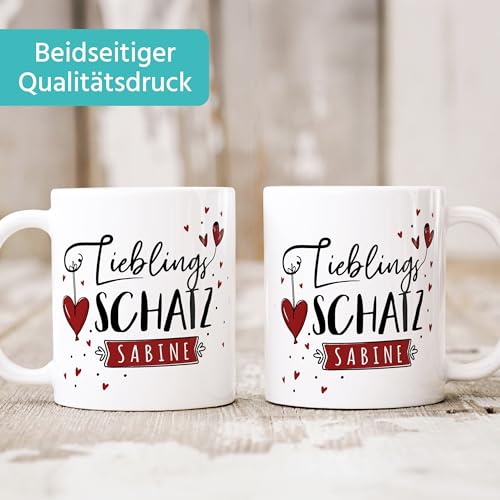 SpecialMe® Tasse Lieblings-(style_variation_string) personalisierbar mit Namen persönliche Geschenke kleines Dankeschön Weiss Keramik-Tasse – Ansicht 3