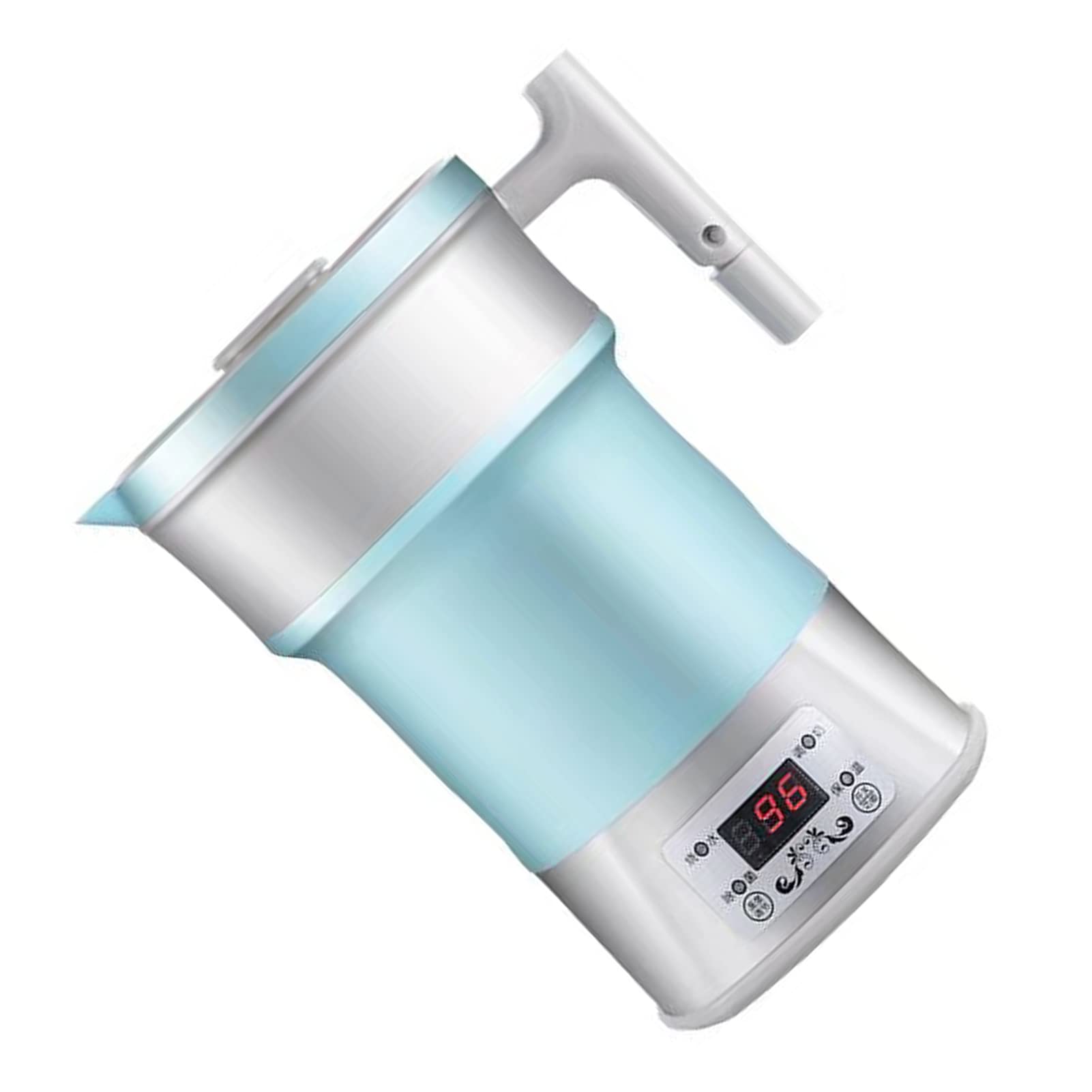 Bollitore Elettrico Pieghevole 110 V‑220 V, Bollitore Elettrico da Viaggio in Silicone da 800 W Bollitore Elettrico Pieghevole con Controllo Termostatico Per Caffè, Tè, Spina Europea(Blu)