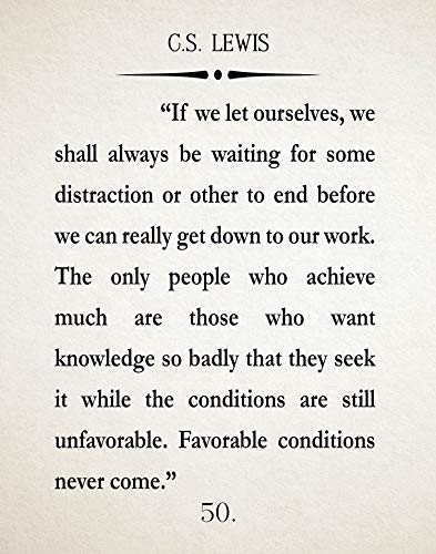 Poster citation livre C.S. Lewis pour créer un coin lecture cosy