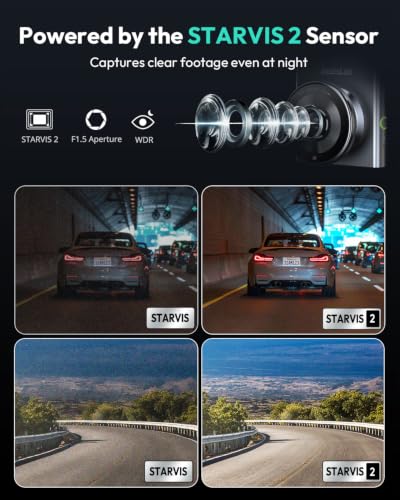 Image of BOTSLAB G300 Plus 4K Dual Dash Cam Front and Rear [2026 Upgraded], STARVIS 2 Sensor, 64GB Card Included, Voice Control, 5GHz WiFi Dashcam Front and Rear Camera, GPS,WDR Night Vision,24H Parking Mode
