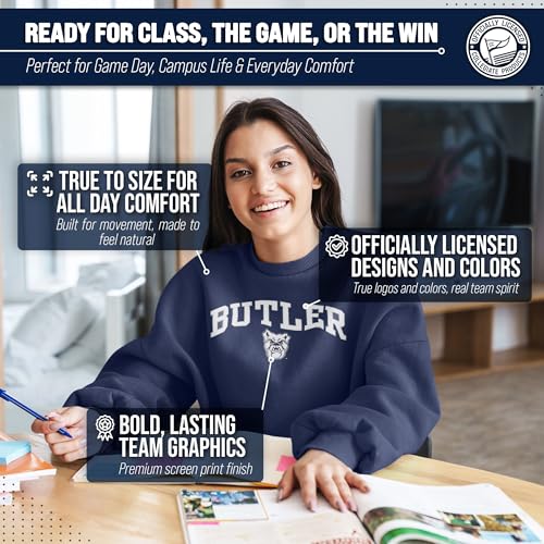 Image of NCAA College Sweatshirt Fleece Crewneck Pullover for Men and Women | Officially licensed NCAA college gameday crewneck pullover - 9 oz fleece lined sweatshirt with arch and logo design