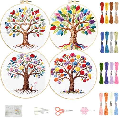 Kit broderie arbre de vie avec instructions étape par étape pour débuter sans stress