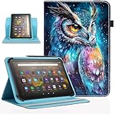Phondazvi Universal 10 10.1 Inch Android Tablet Case,360 Degree Rotatable Kickstand Multiple Viewing Cover for 9.6'-10.5' Touchscreen Tablet,Starry Sky Owl