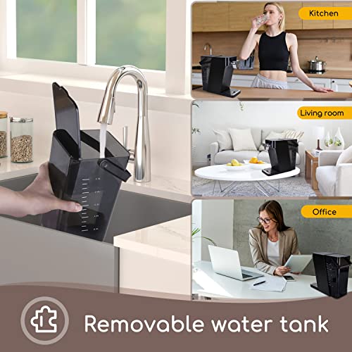 Foto von Aigostar - Heißwasserspender, heißes Wasser in wenigen Sekunden (25-100°C), 120ml-500ml, 2.5L Wassertank, Energiesparend, LED Touchscreen, Kindersicherung, Selbstreinigungsfunktion, 2200W, Schwarz