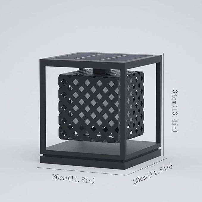 ZEELYDE Tuinlamp op zonne-energie,Solar Pillar Light Outdoor Waterproof Wall Light Square Stainless Steel Pillar Lamp Villa Garden Community Gate Garden Light LED Night Security Lighting Armatuur La photo 3