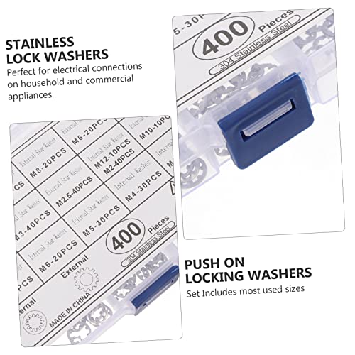 Hohopeti 400 Unidades Máquina De Lavar Arruela De Pressão Serrilhada Arruelas De Metal Arruela Denta