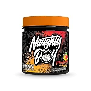 Naughty Boy Menace Pre-Workout Powder Containing Citrulline, Beta Alanine & High Caffeine, Energy & Focus for Men & Women – 420g/30 Servings (Strawberry Mango)