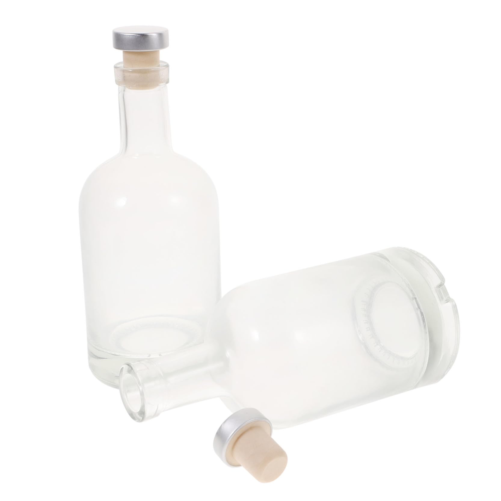 2 Stück-pack Dickwandige Glasflasche 375ml, Transparent | Breite Öffnung, Anti Rutsch Boden, Fein Abgedichtet, Leicht zu Reinigen, 375ml Fassungsvermögen Zufällige Farbe