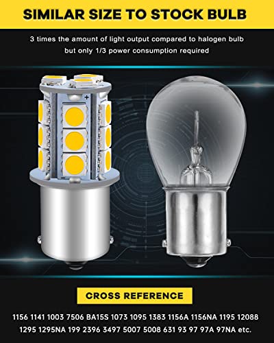 Qoope 1156 Led Bulb Warm White 1141 Led Bulbs Rv Light Bulbs Interior 1073 7506 1003 Ba15S Bulb For 12V Camper Travel Trailer Boat Motorhome Interior Lights, Pack Of 10 #TOP6
